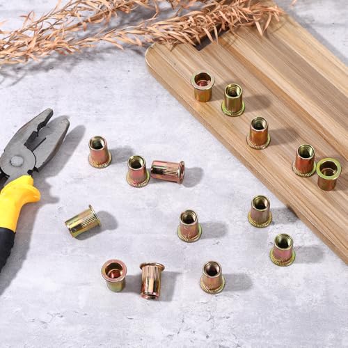 50 Stück ​​Nietmuttern M8​​, ​​Blindnietmuttern​​ aus ​​Kohlenstoffstahl​​ Verzinkt, ​​Flachkopf Innengewinde Rivet​​, Nietmuttern M8 ​​Einziehmuttern​​ für ​​Gewindenieten​​, Industrie, Auto, Möbel