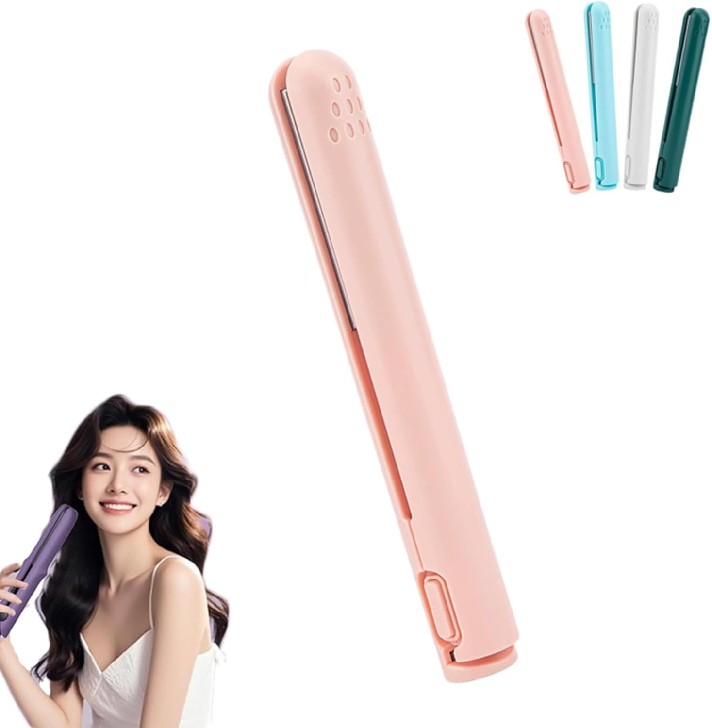 Pipiup Curling Iron Pipiup Mini Dual-Purpose Curling Iron 2-in-1 Small CurlingIron for Short Hair Portable USB Mini Ceramic