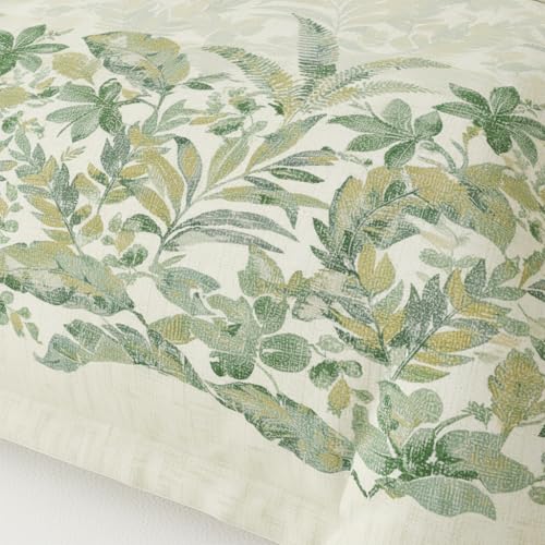 Image of LANE LINEN 100% Cotton Printed King Size Bedsheet - Green Design