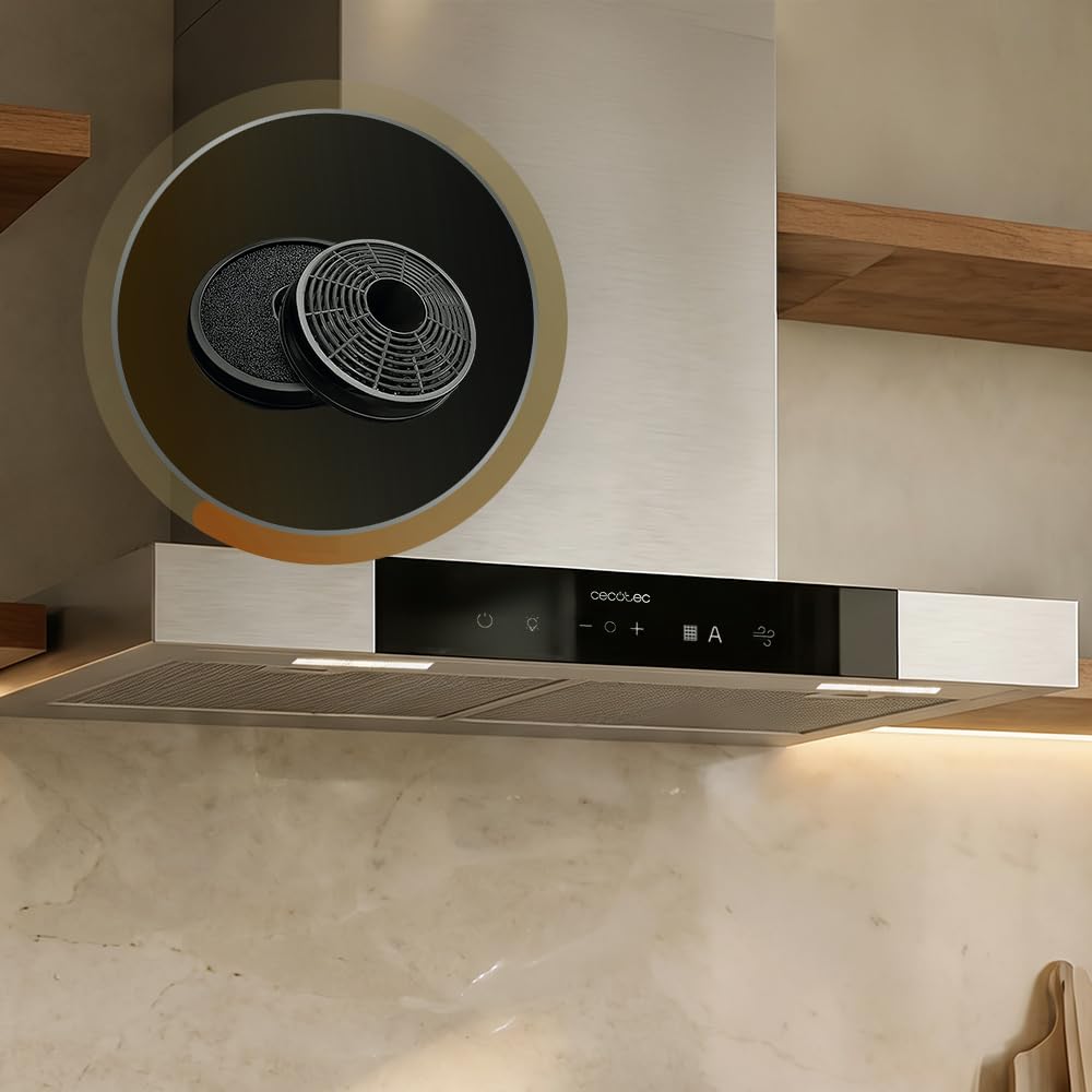 Cecotec Hotte Aspirante en Forme de T 60 cm Bolero Flux TT 609500 Slim Inox A+++. Aspiration 829,5 m³/h, Hand Movement Control et Double Booster, Filtres Lavables, Classe A+++, Heat Sensor