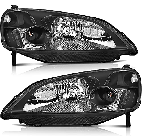 LSAILON Headlight Assembly For Honda Civic 2001-2003