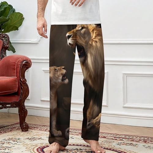 King Lion Pajama Pants Lounge Sleepwear Bottoms Print Sleep Pants for Men Women3