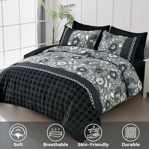 Wongs Bedding YS01AB090866Q7U-A Black Comforter Set Queen thumb #1
