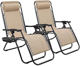 Devoko Patio Zero Gravity Chair Outdoor Folding Adjustable Reclining Chairs Pool Side Using