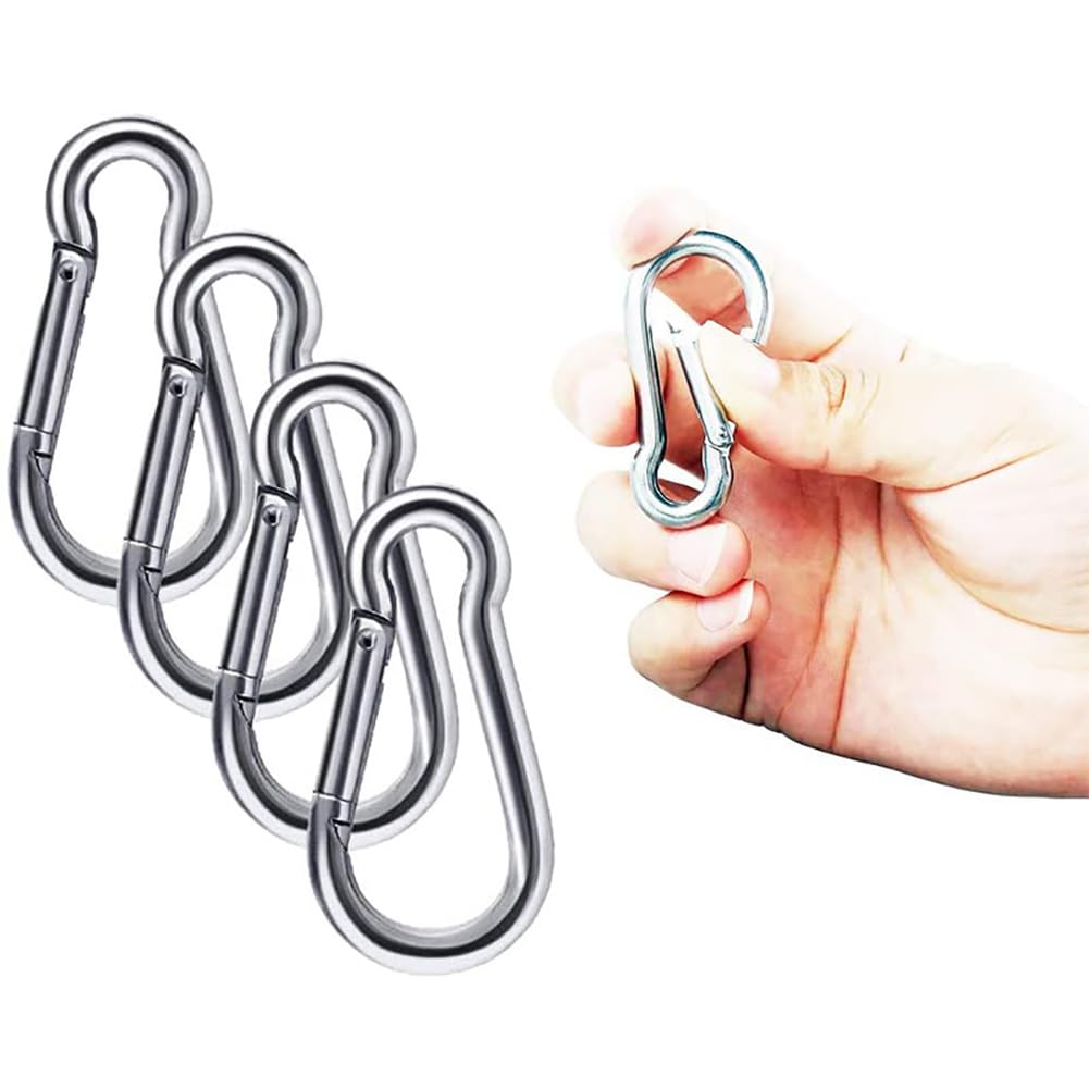 10 Pcs Galvanized Steel Clips Small Spring Snap Hooks Key Chain Links Locking Carabiner Clips Snap Hook Clips Keychain Clip Hooks Heavy Duty Hook Carabiners