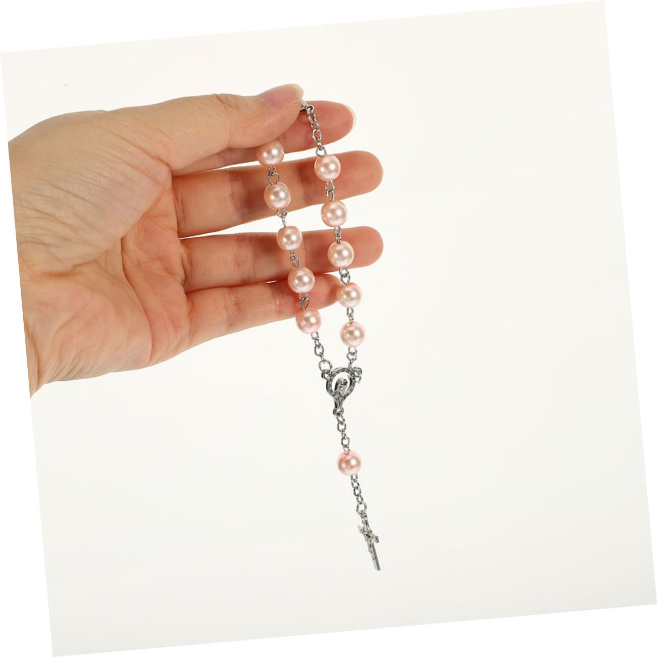 GALPADA Auto Kruis Spiegel Hanger - Christelijk Rozenkrans Ornament Goud