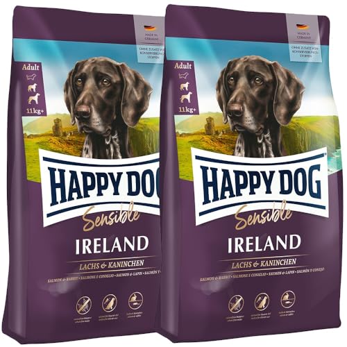 Happy Dog Sensible Ireland - M - Trockenfutter, Hundefutter - Geschmacksrichtung Lachs & Kaninchen - 2x12,5kg