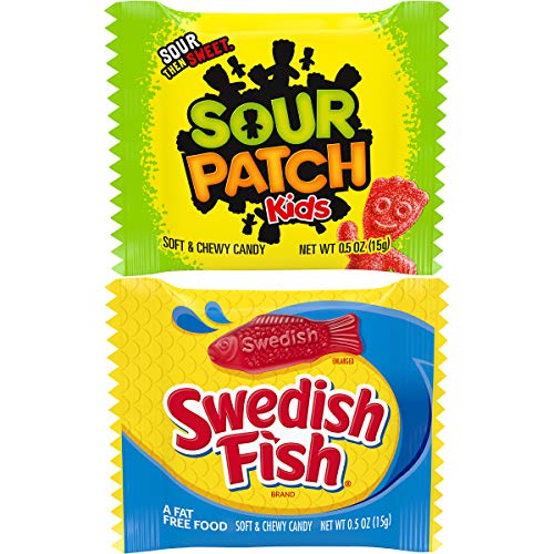 Sour Patch Kids Candy & Swedish Fish Candy Variety Pack, 115 - 0.5 Oz Snack Packs #TOP1