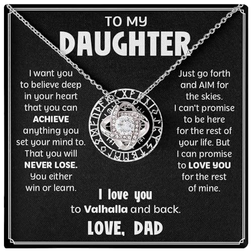 Love Knot Viking Dad & Daughter Necklace - Gift For Her Birthday or Christmas