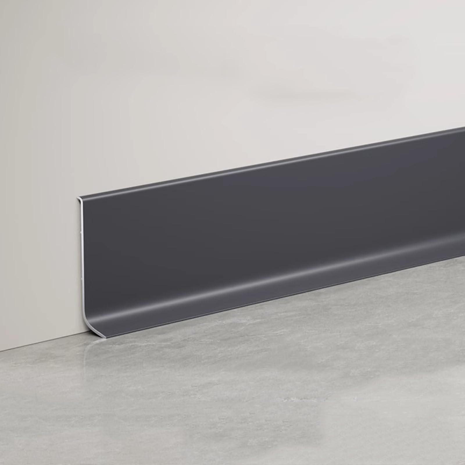 Aluminiowa listwa przypodłogowa, Aluminiowe listwy przypodłogowe, 4 sztuki 125 cm, wielokolorowe, różne rozmiary(Deep Gray,6cm)