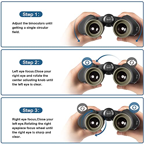 FREE SOLDIER 20x50 Fernglas für Erwachsene mit Nachtsicht - Kompaktes Wasserdichtes Taktisches Fernglas für Jagd Wandern… – Bild 6