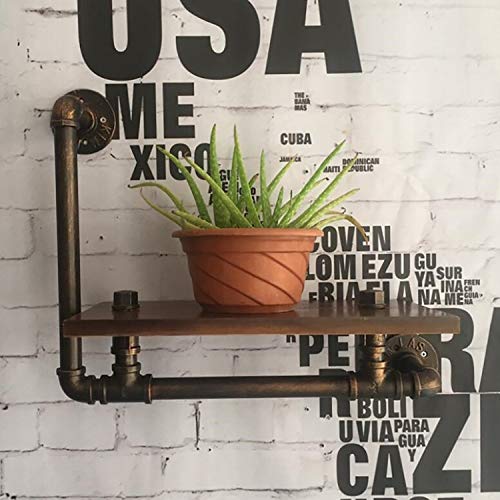 Étagère murale de rangement MU en bois et tuyau d'eau fer étagères murales pour salon