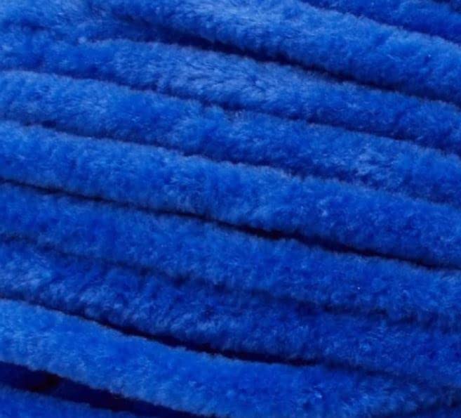 Image of Premier Yarns Parfait Chunky Chenille Yarn 3.5 Oz 6 Super Bulky Weight 3 Pack Bundle with Bella's Place Holders (Classic Blue)