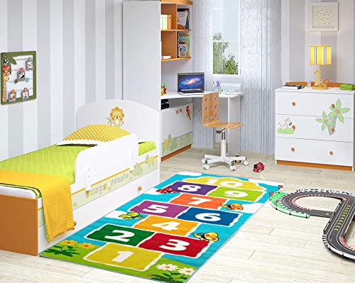 Hopscotch Rug Kids Rugs Classroom Rug Playroom Decor Non Slip Children's Carpet For Boys & Girls Best Shower Gift (70.8 X 26 Inch) #TOP5
