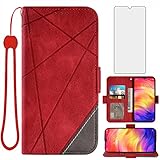 Asuwish Compatible with Xiaomi Redmi Note 7/7Pro Wallet Case and Tempered Glass Screen Protector...