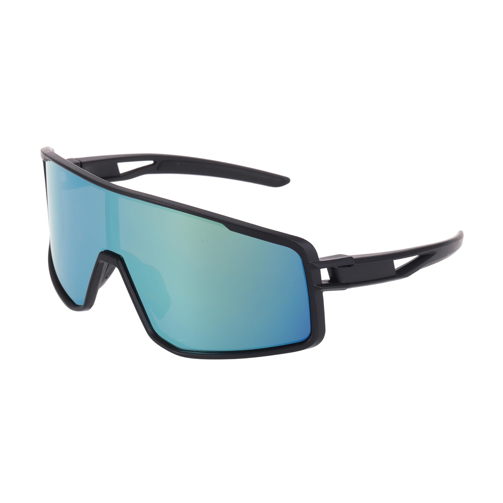 sourcing map Polarized Sports Sunglasses for Men Womens, UV400 Protection Cycling Sunglasses for Night Driving Running Skiing Fishing, Black Frame Glare Gold — image 1