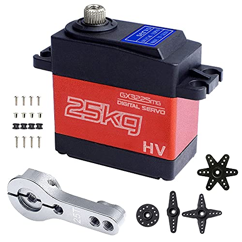 Jun-Saxifragelec Servo Motor Metal Gear Digital Servo Caja de Aluminio para Dispositivos Inteligentes Casas, Robot, Drones, etc. (High Torque) Cover