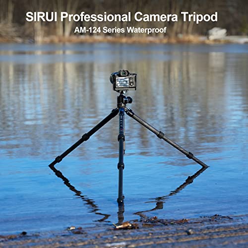Image of SIRUI AM-124 Carbon Fiber Tripod for Camera with AM-01 360 Panorama Ball Head, 65.6 inch Compact Lightweight Travel Tripod, Triangular Center Column, QR Plate, Waterproof Twist Lock, Load 26.5lbs