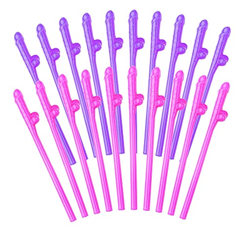 Pennis Straws Party 36 pcs Pack, Willy Pennis Decorations Bachelorette Party Straws Naughty Bridal Drinking Games, Funny Drinking Straws, Crazy Straws Bride, Hen Party Favors, Bachelor Decor Kit