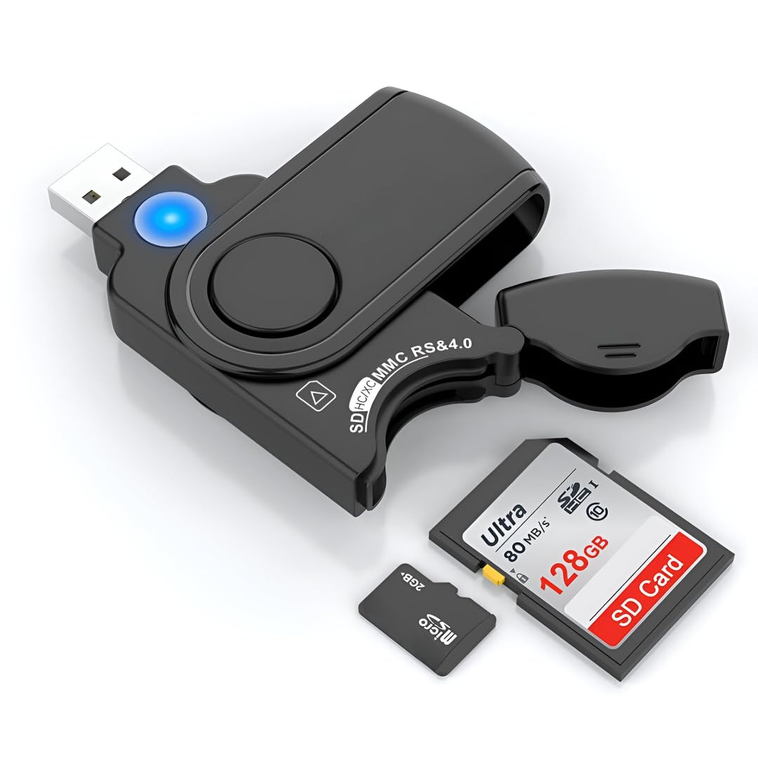 Scalebee Micro SD Card Reader & 64GB USB Flash Drive 2 in 1 - USB 3.0 Memory Card Reader Adapter Supports SD/Micro SD/MMC/SDXC/SDHC/Micro SDHC Card, Portable U Disk Thumb Drive for Camera