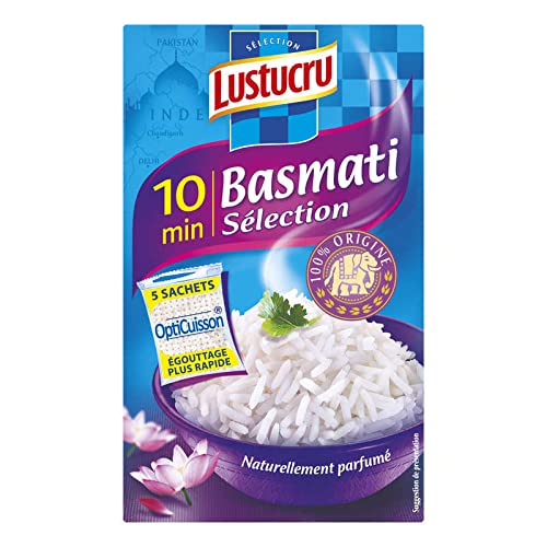 Lustucru Basmati - Bolsa de cocción de arroz basmati 10 minutos 900 g
