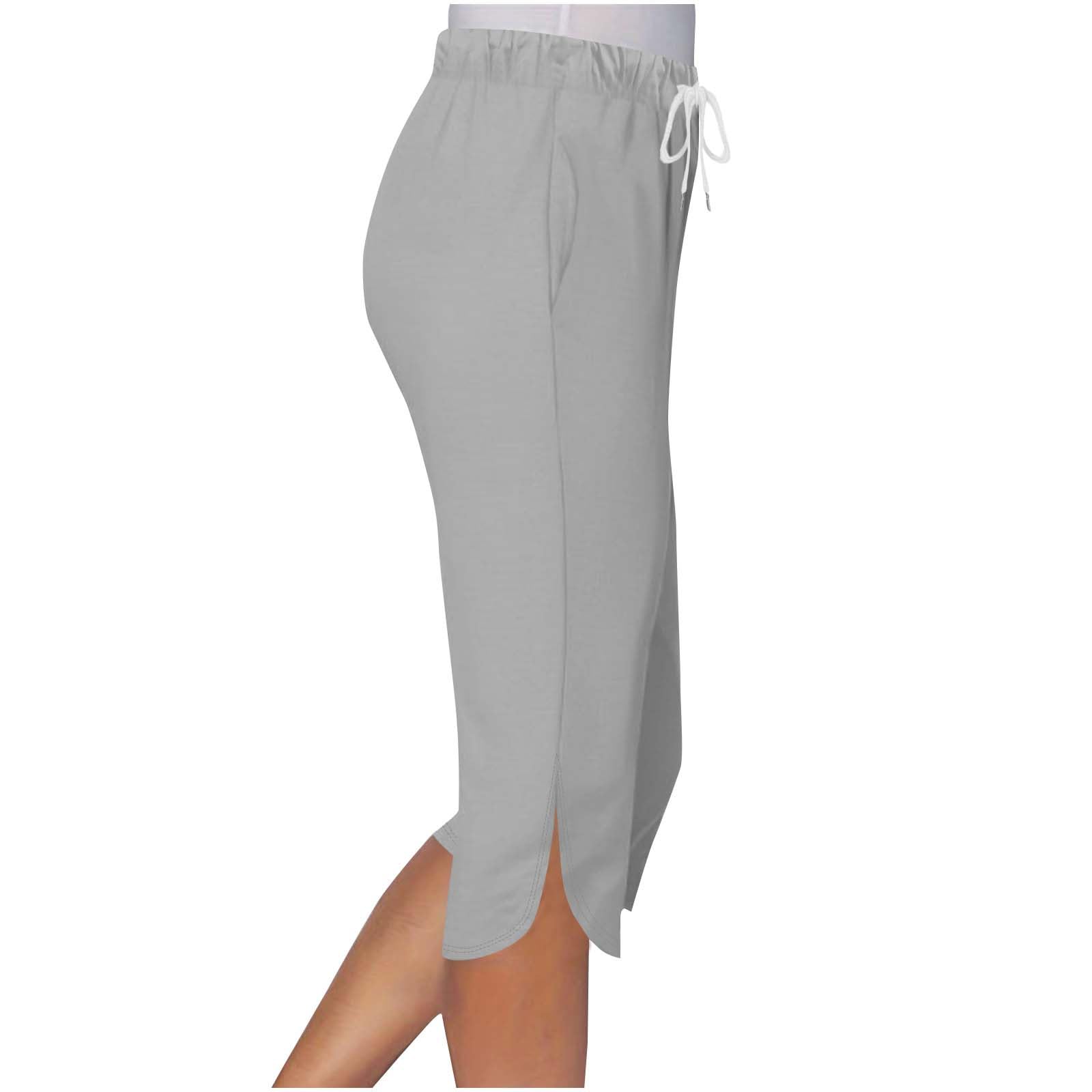 Women Capri Pants Summer Cut Out Side Casual Fashion Drawstring Soft Comfort Capris Workout Running Cropped Jogger — view 3