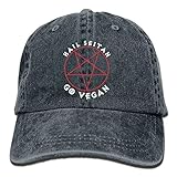 ★ 100% algodón AINCIY Hail Seitan Go Vegan Sombrero de Vaquero Adulto Gorra de béisbol Diseño atlético Ajustable Sombrero de Moda para Hombres y Mujeres