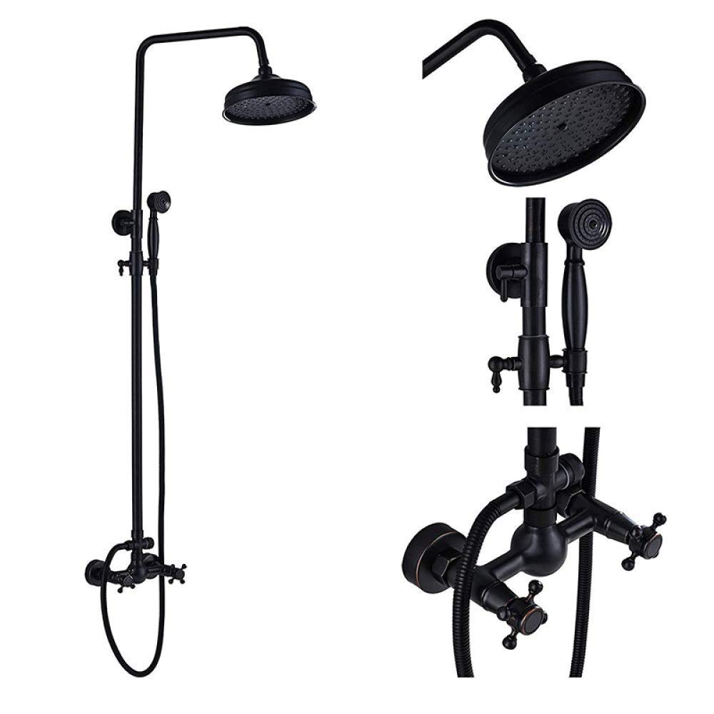 Mitigeur de douche encastré bronze noir avec pommeau effet pluie 8 pouces