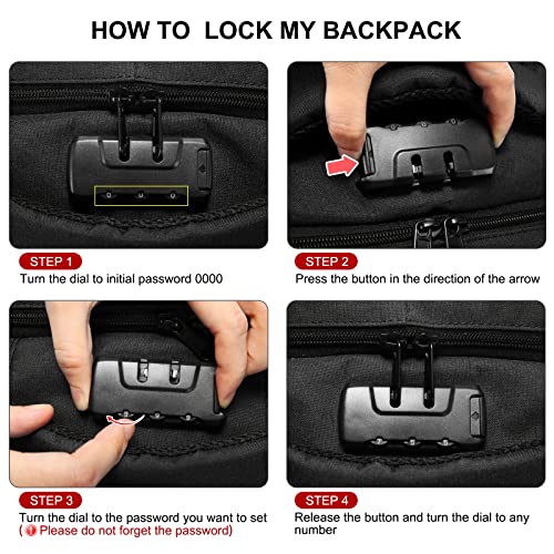 Lovevook Travel Laptop Backpack Waterproof Anti Theft Backpack With Lock And Usb Charging Port Large 17-17.3 Inch Computer Business Backpack For Men Women School College Backpack Black #TOP1