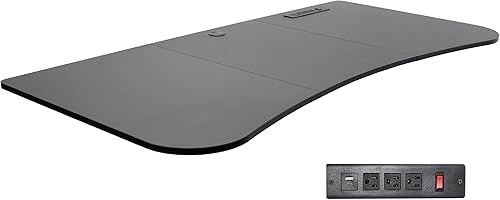 VIVO DESK-TOP1AC-B - Mesa universal de 63 x 32 pulgadas con regleta de alimentación integrada para soporte estándar y sentado en altura ajustable,