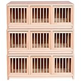 Birdcage 35 Inches Large -Sized Pigeon Cage, Natural Pine Pigeon Nest Boxes Can Be Used for Flying, Outdoor Multi -Purpose Breeding Cage(Natural,35inch*3)