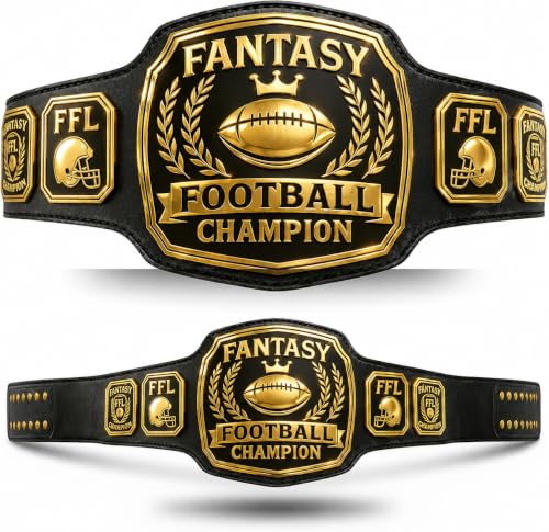 Fantasy Football Championship Belt - Heavyweight FFL Championship Belt - Fantasy Trophy For Adult League Winners & Champions