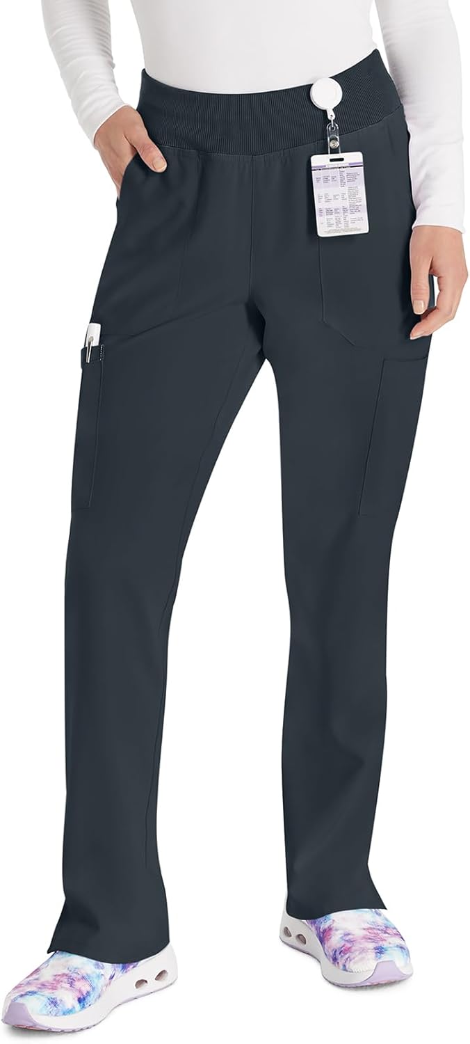 EDS Essentials Scrubs for Women, Yoga-Inspired Pull-On Pant with Four-Way Stretch and Moisture Wicking DK005