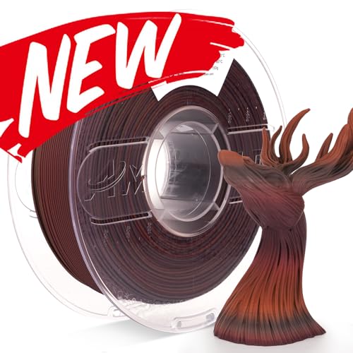 Image of AMOLEN 3D Printing Filament Dark Wooden Rainbow Color Change Printer Filament PLA 1KG Spool 1.75mm 1.75mm Dry Rose Wood /Ebony /Burgundy /Walnut 1KG /2.2lb Fit Most FDM and Printer Pen Tigerwood