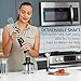 OVENTE Immersion Electric Hand Blender 300 Watt Power 2 Mix Speed with Stainless Steel Blades, Handheld Stick Mixer Set with Egg Whisk Attachment Mixing Beaker and BPA-Free Food Chopper, Black HS565B