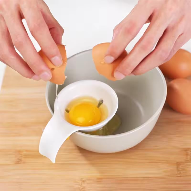 CHEFZOCO Separador de Yemas y Claras de Huevos 10 cm Plástico Blanco