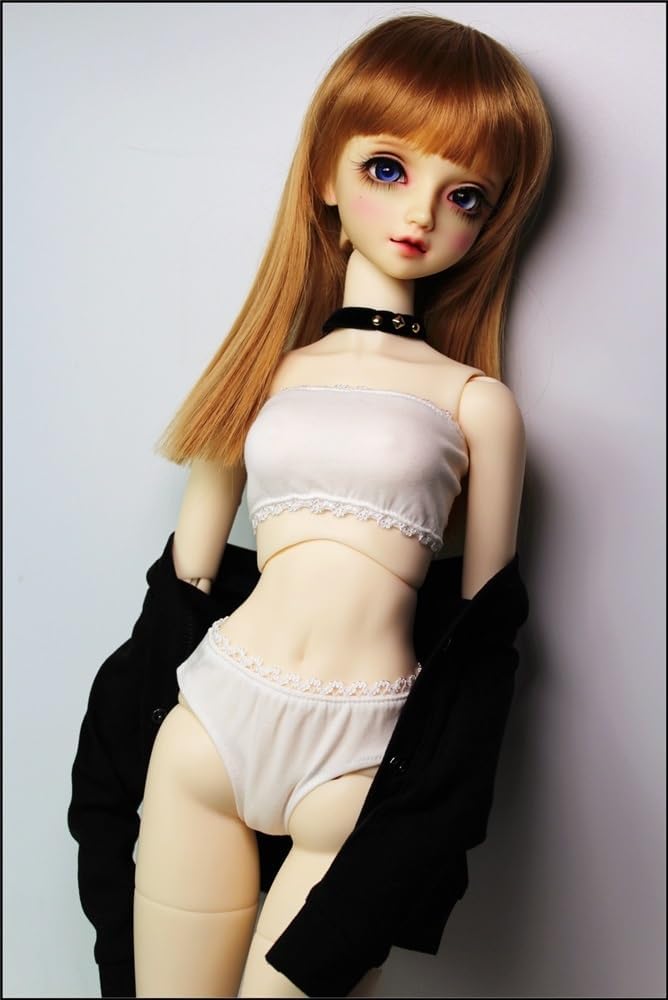 Underwear Clothes 2 pcs for 1/3 1/4 1/6 BJD Doll (Clothes Only, Doll Not Included)(White,1/3)