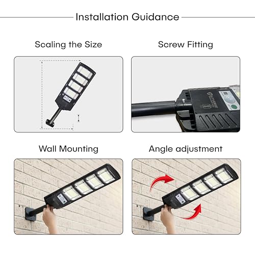 Image of LITVERSE 200W Solar Street Light, IP67 Waterproof with Remote & Motion Sensor. Dusk to Dawn 6500K Cool White LED Flood lamp, Durable ABS Alloy Body for Home, Garden, Yard, gate & Parking.