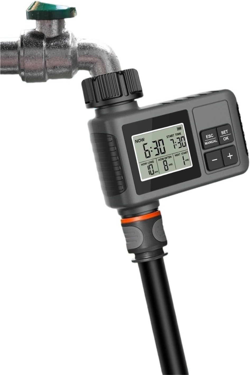 1pc Watering Timer with Display Automatic Irrigation Controller Hose Faucet Garden Drip Water Timer for Lawn Plants