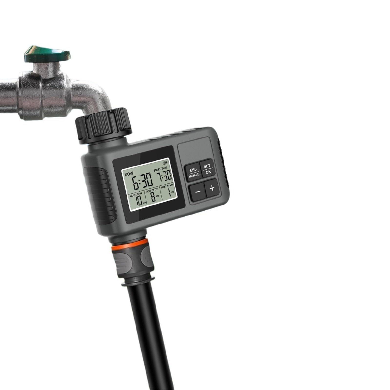 1 pz Timer for irrigazione con display Regolatore di irrigazione automatico Rubinetto for tubo flessibile Timer for irrigazione a goccia da giardino for piante da prato