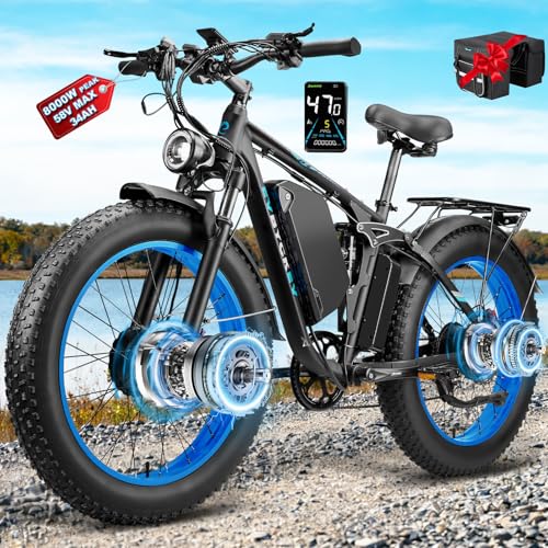 8000W Peak Adults Ebike,58V Max 34Ah Dual Motor Electric Bike,Up