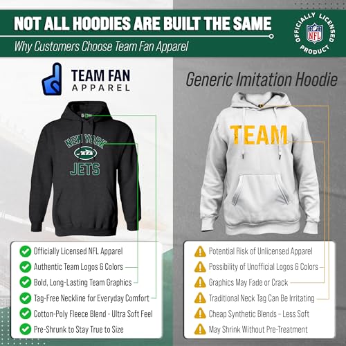 Image of Team Fan Apparel NFL Gameday Hoodie Pullover Sweatshirt for Men and Women | Officially licensed NFL Gameday fleece pullover - kangaroo pocket, ribbed cuffs, drawstring hood, unisex fit