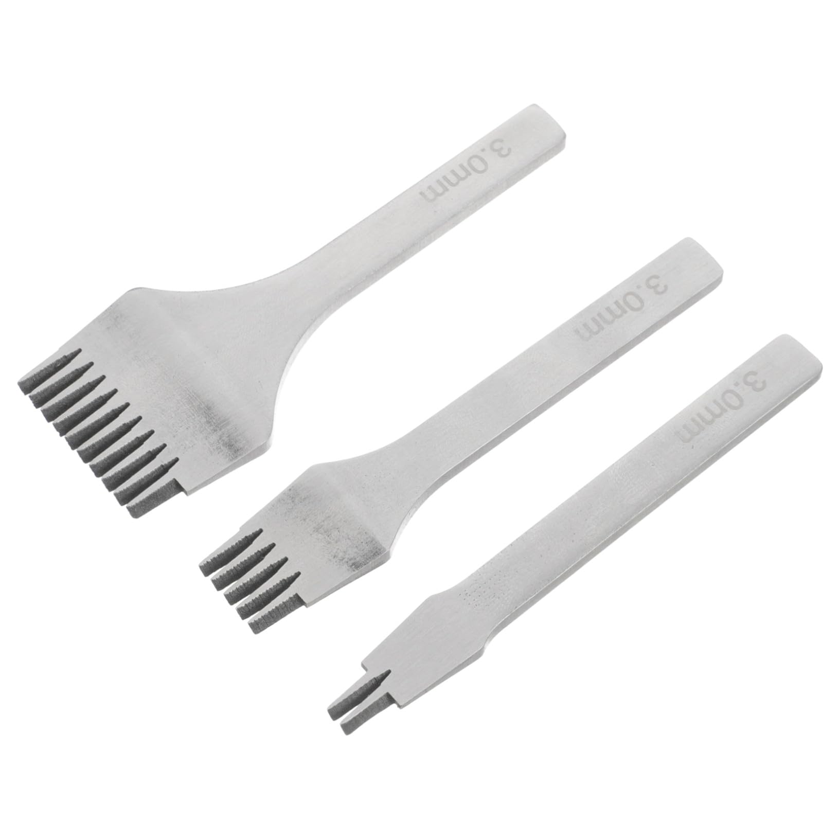 LOLIPPYY 3 piezas Punzones de Cuero Metálicos para Costura Manual Herramientas de Perforación Redondas y Pulidas Kit Práctico para Artesanía Cuero DIY Duradero y Fácil de Usar para