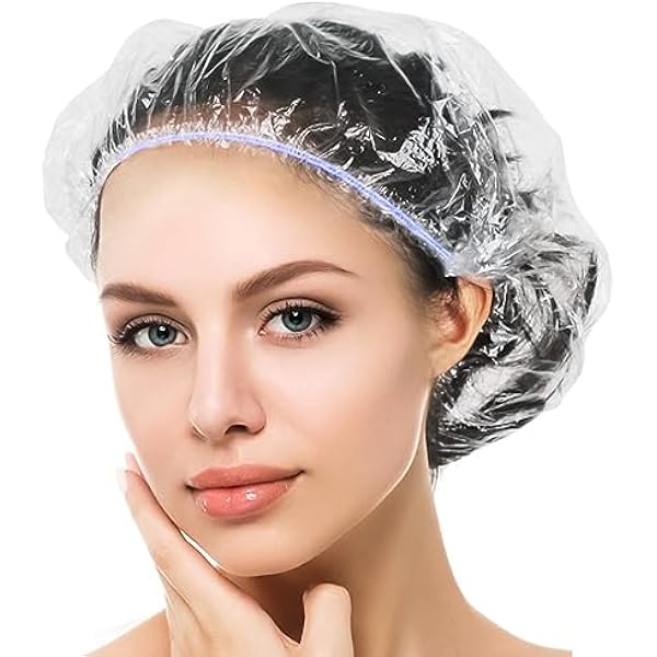 135 sztuk jednorazowy czepek prysznicowy, 52 cm nakrycie głowy, plastik, wodoodporny, przezroczysty do prysznicaHotel Spa i fryzjer (kolorowy)