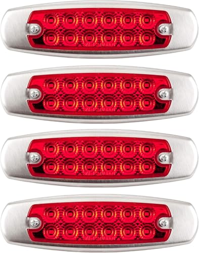 4 rojo 12 LED Sellado lado marcador de luz trasera de parada Remolque pescado forma camión remolque 12 V