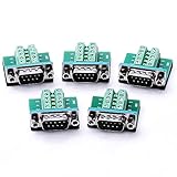 DB9 breakout board DB9 RS232 serial male to terminal block 10P adapter 5 pack