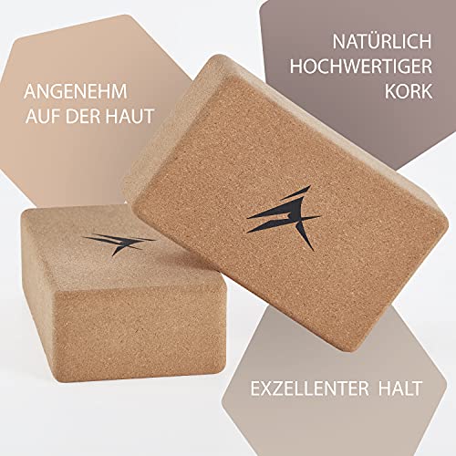 g.o.a.t Yogablok, kurk, yogablok, kurk, set van 2 van natuurkurk, yogablok (7,5 cm x 14 cm x 23 cm), milieuvriendelijk, antislip - Image 3