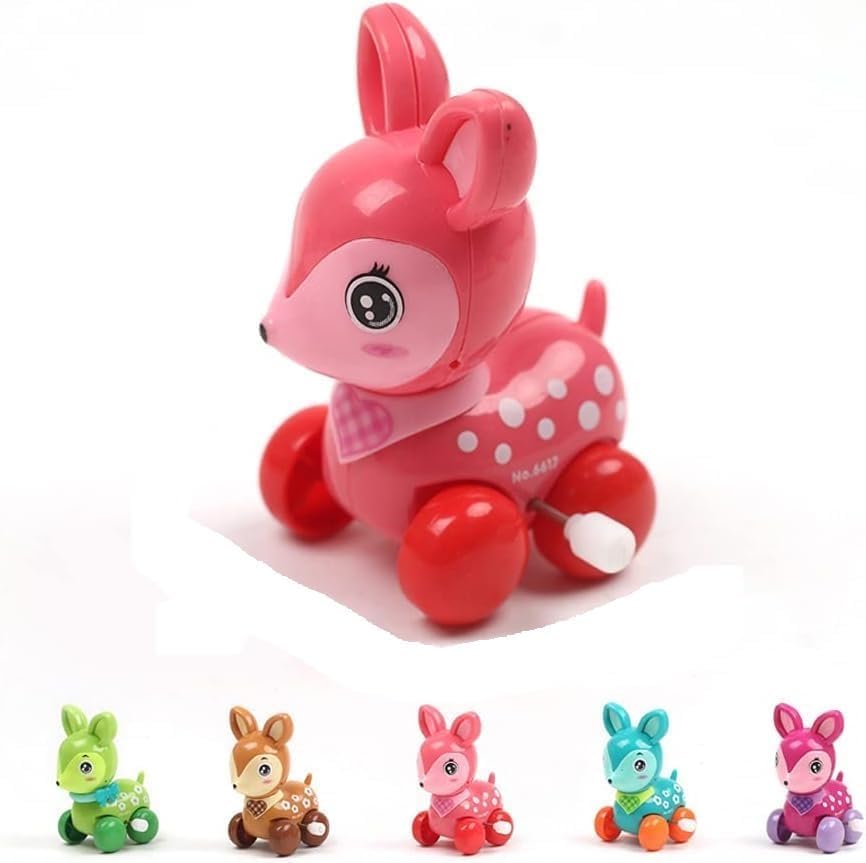 Deer Toy Colorful Animal Figure with Wheels Mechanical Walking Toy for Kids (Color and Design Sent As Per Stock) (Pack of 1)-image-29