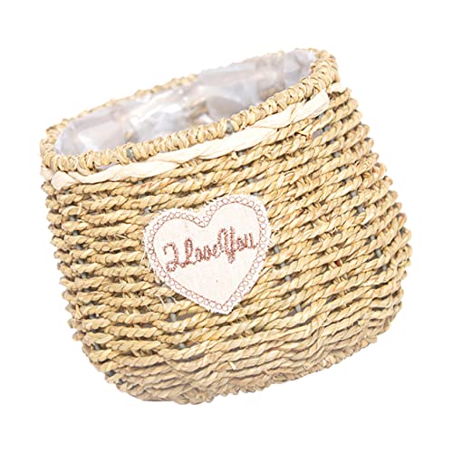 Toyvian Paniers à Fleurs Faits Main Paniers Tissés Paille Naturelle pour Fleurs Et Décorations Intérieures Kaki