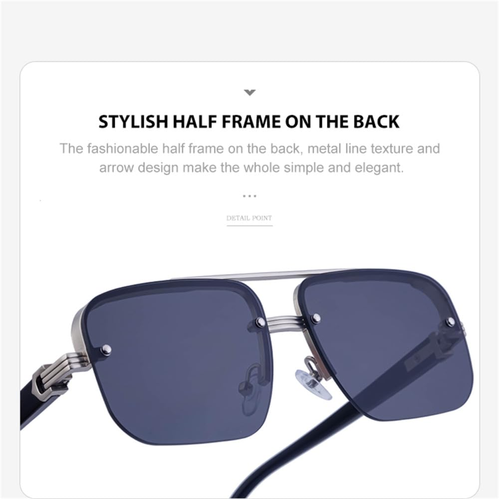 Gafas de sol, Gafas De Sol Sin Marco Vintage Con Montura Grande for Hombre